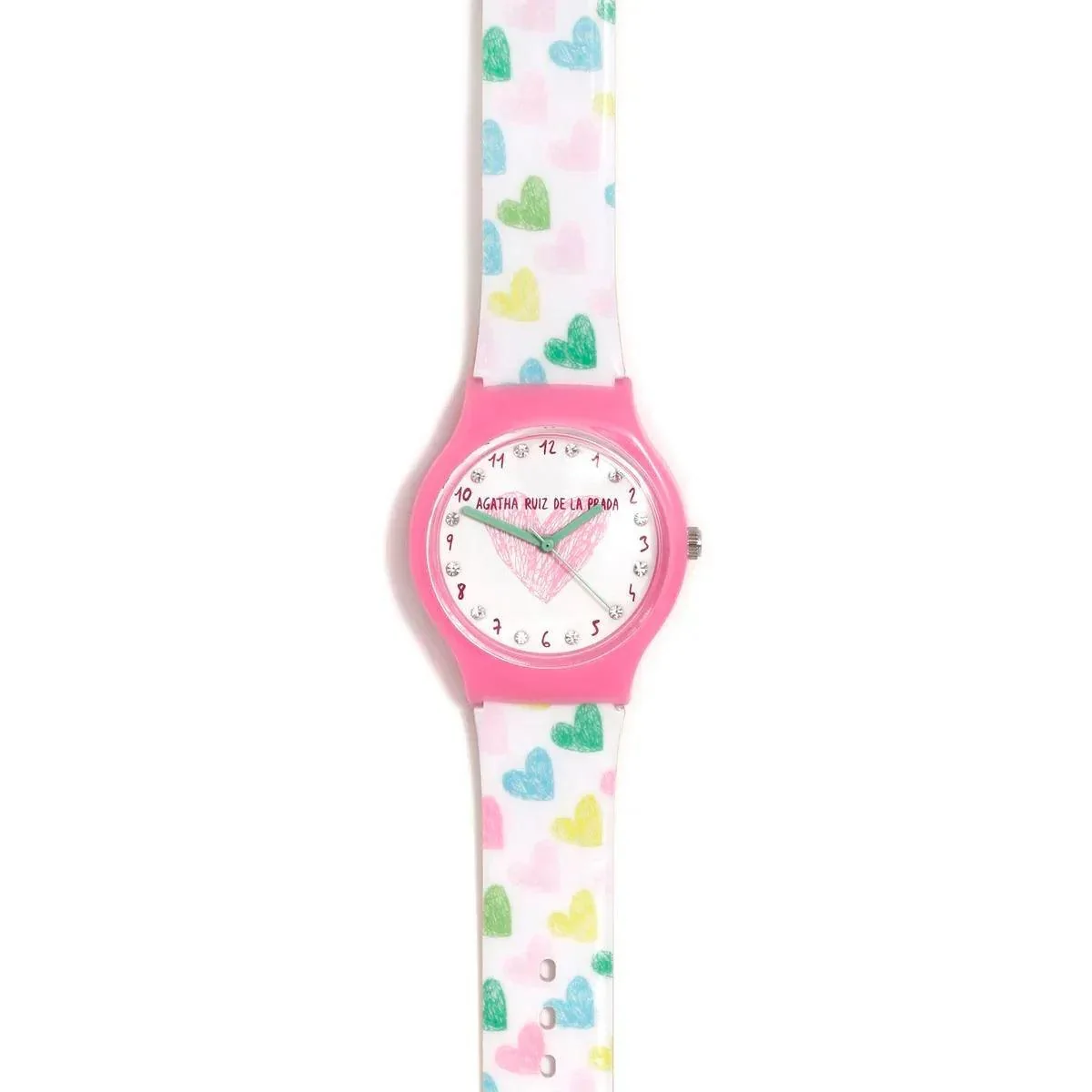 RELOJ FLIP CORAZONES CON CIRCONITAS