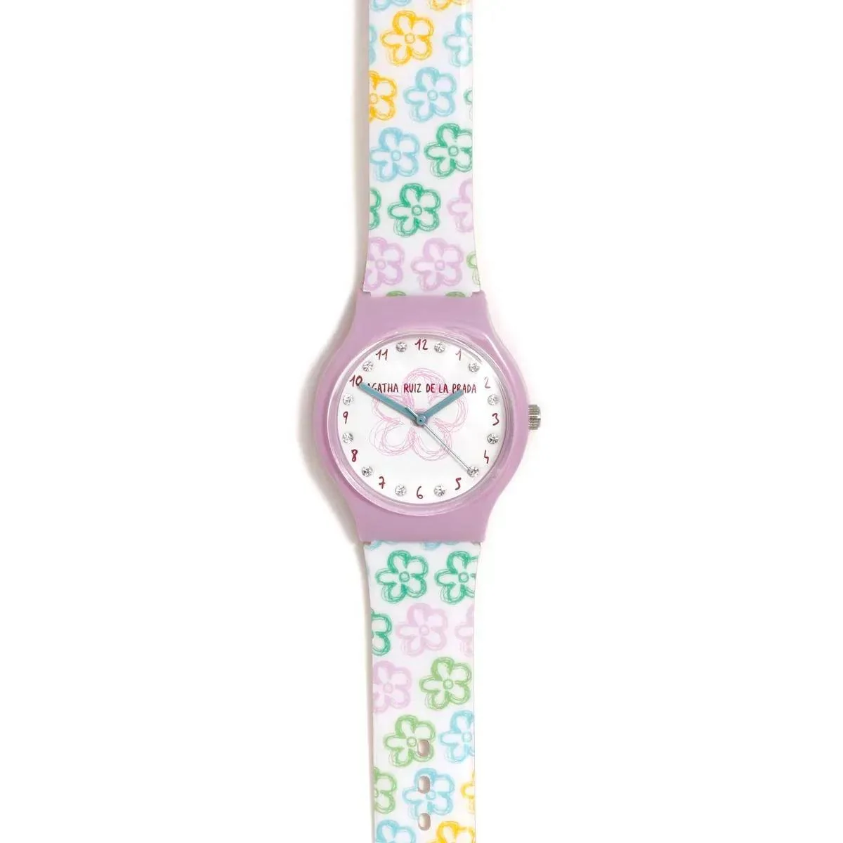 RELOJ FLIP FLORES CON CIRCONITAS