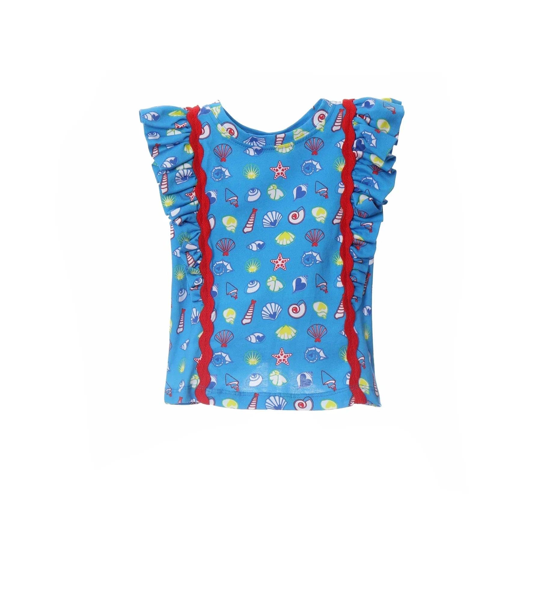 CAMISETA AZUL CONCHAS PICUNELA